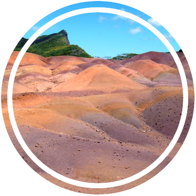 Coloured Earths of Chamarel, Mauritius Marker
